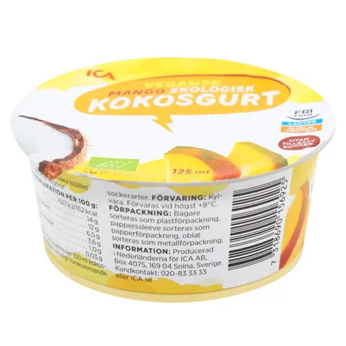 Йогурт кокосовий Abbot Kinney's Манго органічний 125мл