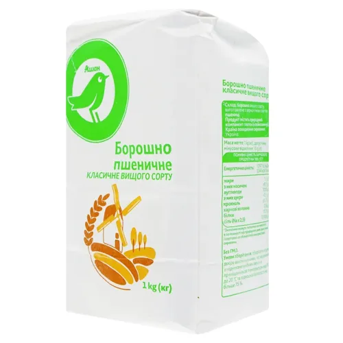 Борошно Ашан пшеничне класичне вищого гатунку 1кг