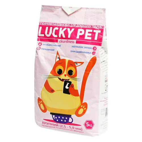 Наповнювач гігієнічний Lucky Pet для котів бентонітовий з ароматом лаванди крупний 5кг