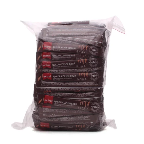 Цукор Extra! тростинний коричневий Демерара нерафінований порційний 200*5г