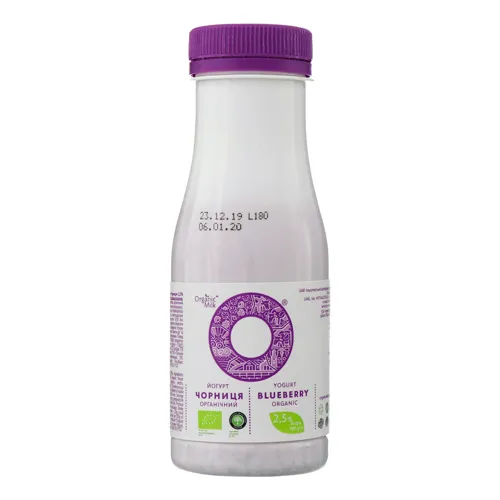 Йогурт 2.5% питний Чорниця Organic Milk 190г