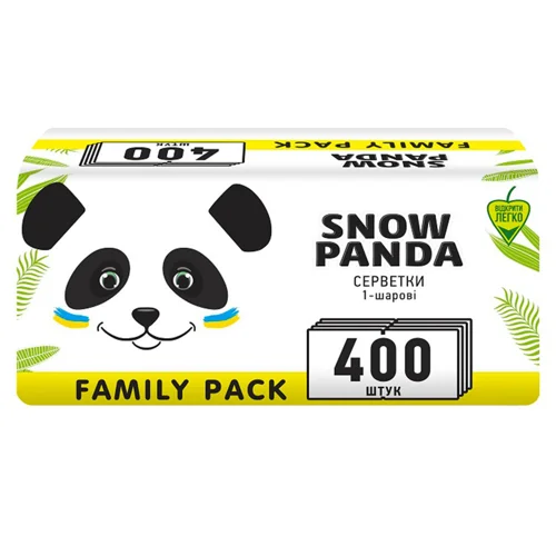 Серветки Snow Panda одношарові 24х24см 400шт
