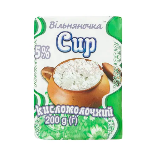 Сир кисломолочний 5% Вільняночка м/у 200г