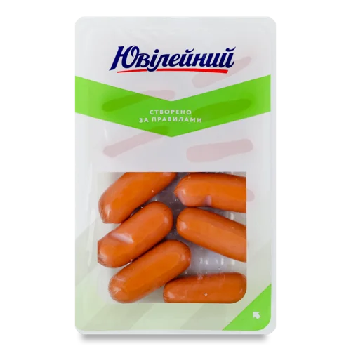 Сосиски Варені Міні з Кетчупом Ювілейний в/с, Лоток 0.25кг