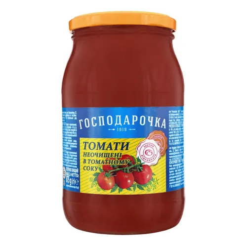 Томати неочищенні в томатному соку Господарочка 875г