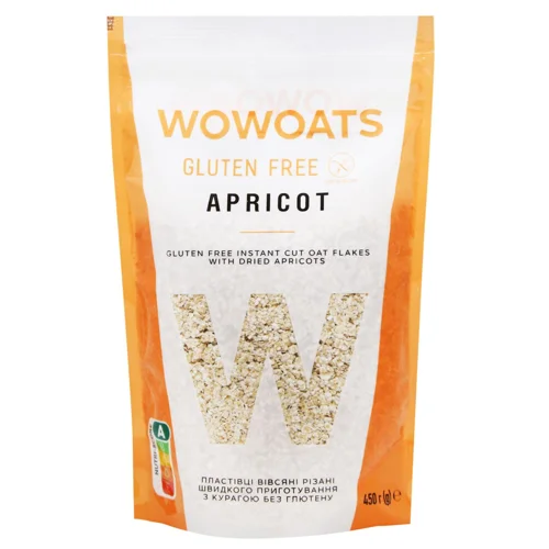 Пластівці вівсяні Dobrodiya WOWoats з курагою без глютену 450г