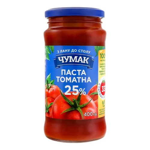 Паста томатна 25% пастеризована Чумак 400г