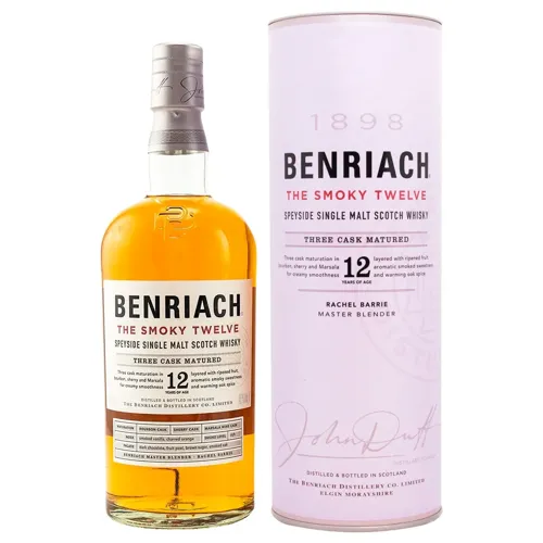 Віскі BenRiach The Smoky 12 років у коробці 46% 0,7л
