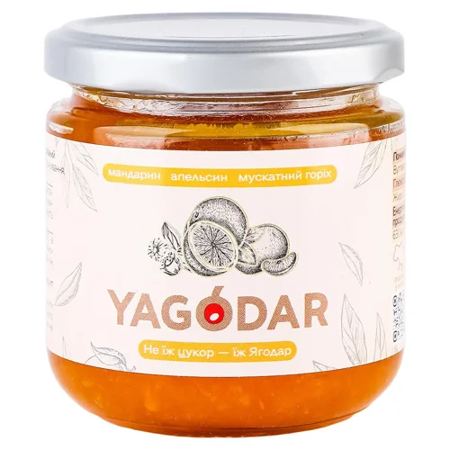 Джем Yagodar мандарин-апельсин-мускатний горіх 210г