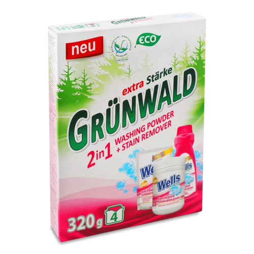 Пральний Порошок 2в1 Універсальний Безфосфатний, 320г Grunwald