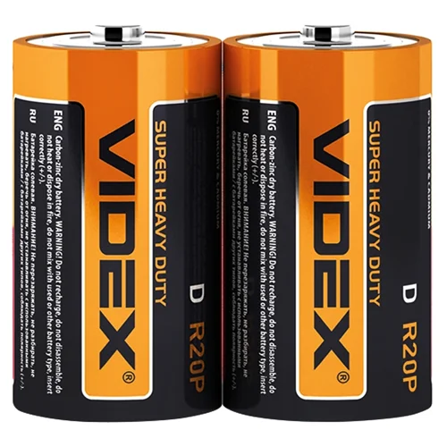 Батарейки Videx соляні R20P/D 2шт