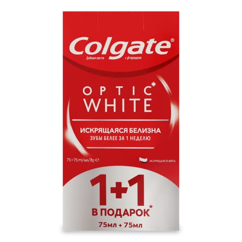 Зубна Паста Optic White Colgate 2х75мл, в/ґ