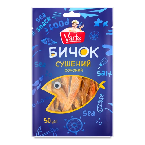Сушений Солоний Бичок В/ґ, 50г