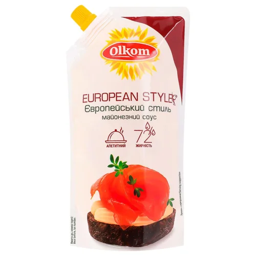 Майонезний соус Olkom Європейський стиль 72% 295г