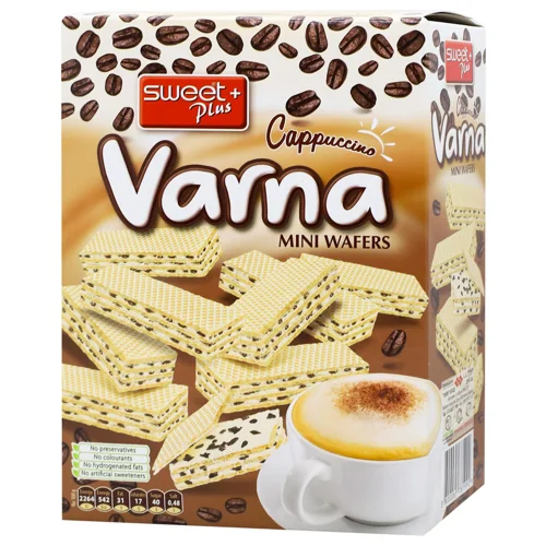 Вафлі Sweet Plus Varna Family Pack міні з кремом капучіно 240г