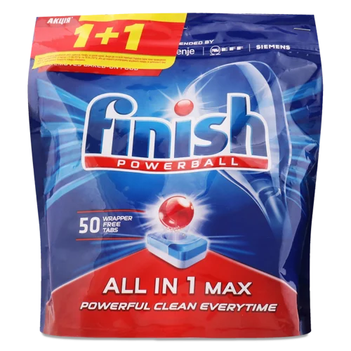 Таблетки Для Посудомийної Машини All In 1 Max Powerball Finish, 2х50 шт