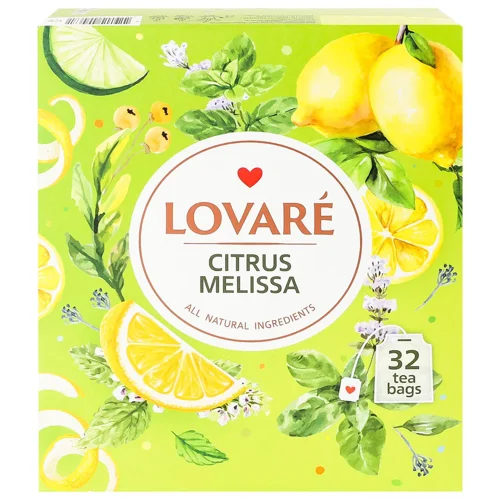 Чай трав'яний та зелений Lovare Citrus Melissa 1,5г*32шт