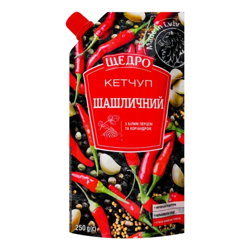 Кетчуп пастеризований Шашличний Щедро д/п 250г