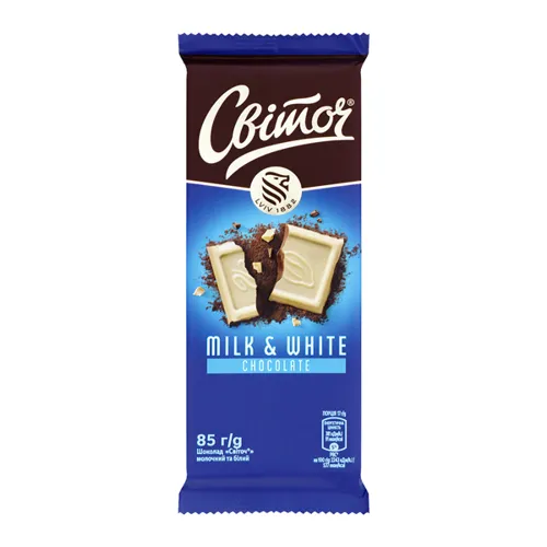 Шоколад Світоч молочний та білий 85г