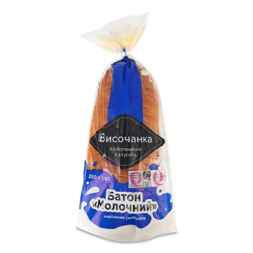 Батон Нарізний Пшеничний Подовий Молочний Вищого Ґатунку, 350г