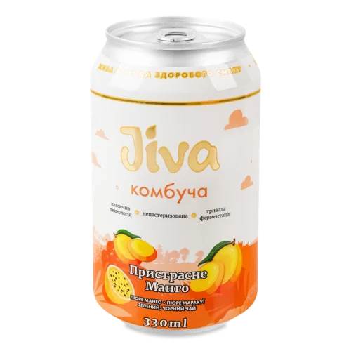 Напій Безалкогольний Слабогазований Соковмісний Комбуча Пристрасне Манго, з/б 330мл