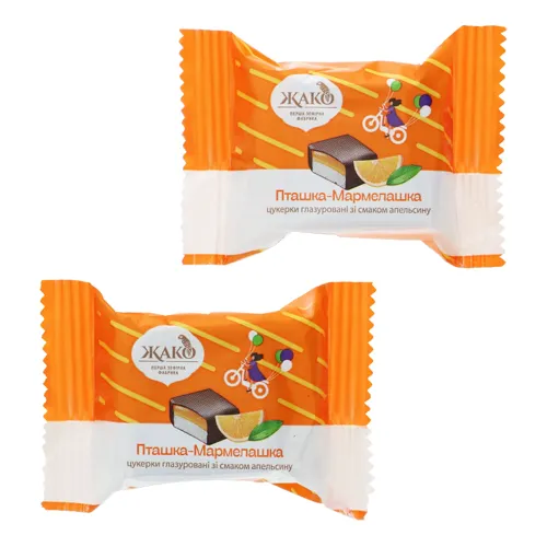 Цукерки глазуровані зі смаком апельсину Пташка-Мармелашка Жако кг