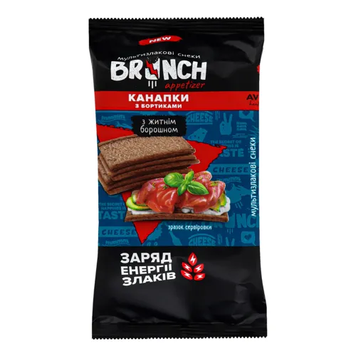 Хлібці злакові хрусткі житні Канапки з бортиками Brunch м/у 54г