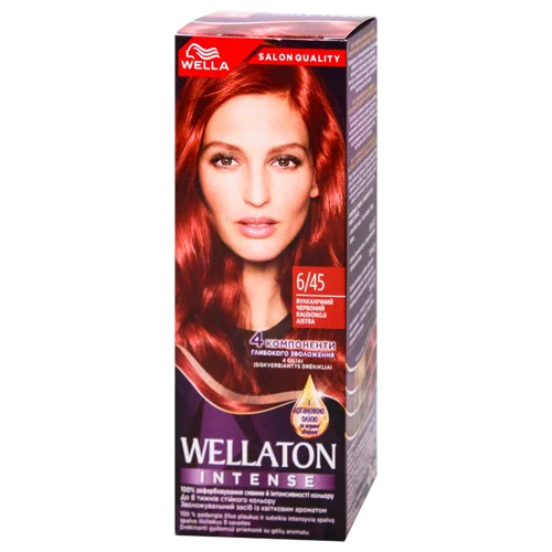 Крем-фарба Wellaton для волосcя вулканічний червоний 6/45 110мл