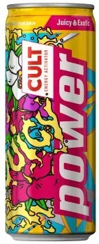 Напій безалкогольний енергетичний тонізуючий Cult Power Juicy зі смаком екзотичних фруктів 0.33 х 24 шт
