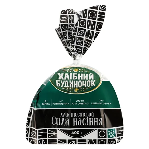 Хліб Хлібний Будиночок Сила насіння нарізаний 400г