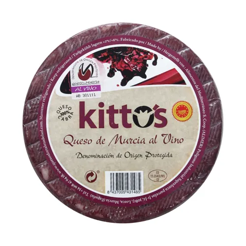 Сир 61.6% козячий в червоному вині Kittos Queso de Murcia al Vino кг