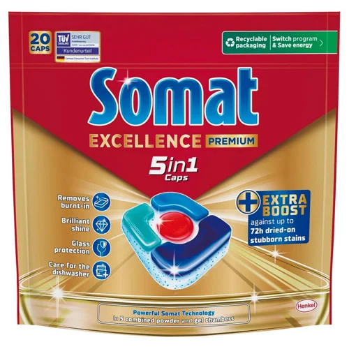 Таблетки для посудомийних машин Somat Excellence Premium 5в1 20шт