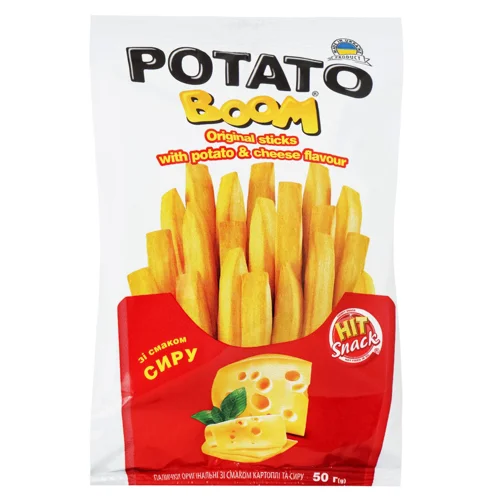 Палички Potato Boom зі смаком картоплі та сиру 50г