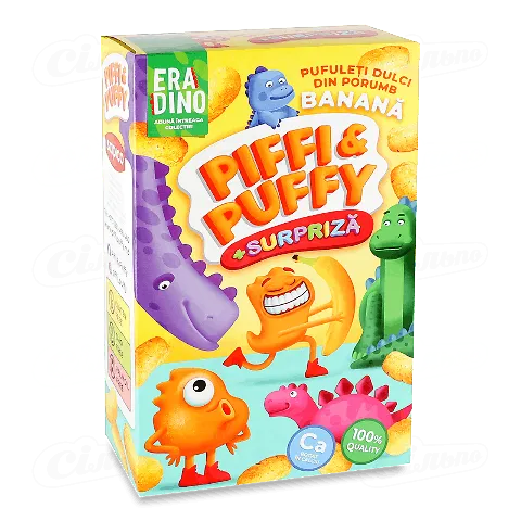 Палички Piffi & Puffy кукурудзяні зі смаком банану з сюрпризом 90г
