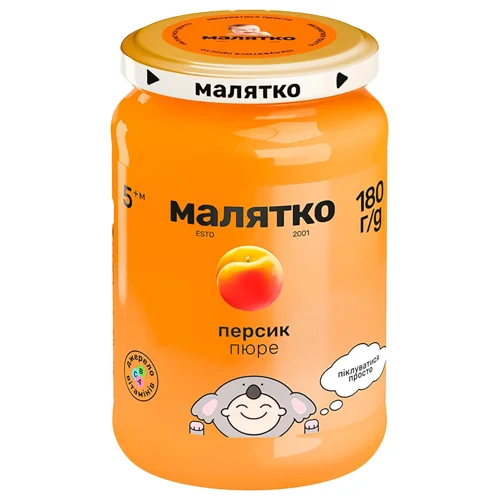 Пюре Малятко персик для дітей з 5 місяців 180г