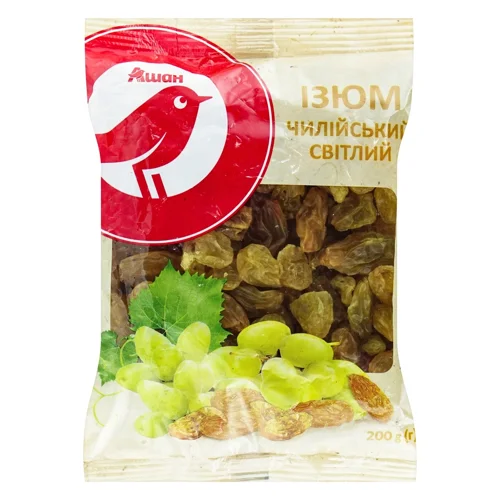 Родзинки Auchan світлі чилійські 200г