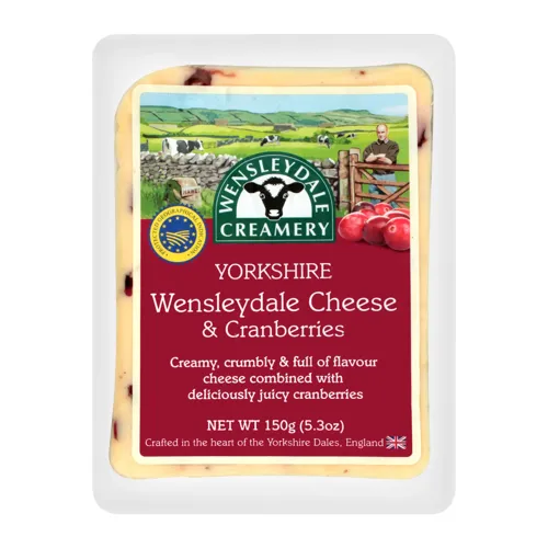 Сир 43-48% з журавлиною Yorkshire Wensleydale п/у 150г