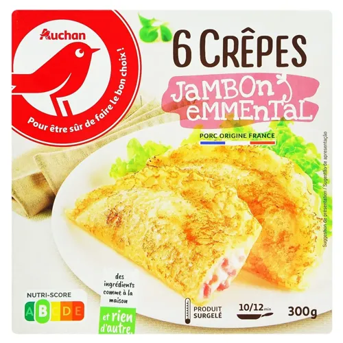 Млинці Ашан з шинкою та сиром емменталь 300г