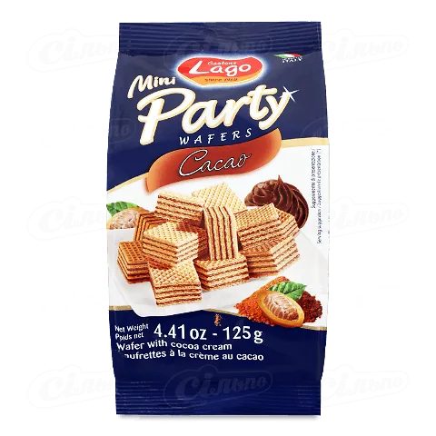 Вафлі Gastone Lago міні з какао, 125г