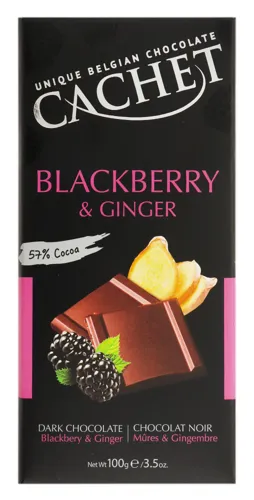 Шоколад Cachet 100г чорниця та імбир