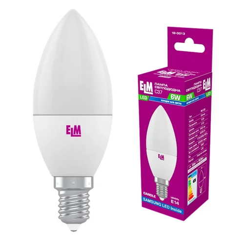 Лампа ELM Led свічка 6W PA10 E14 4000 18-0013