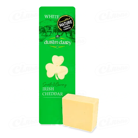 Сир з коров'ячого молока Dublin Dairy Чеддер білий 48%, кг