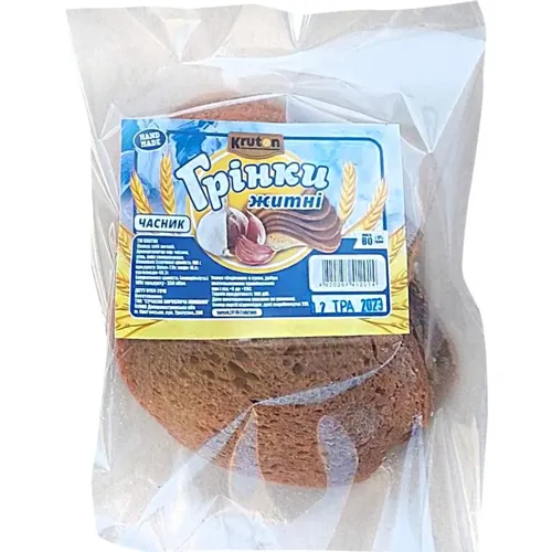 Грінки житні «Kruton» з часником 80г