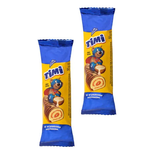 Міні-рулет бісквітний зі згущеним молоком Timi Konti 50г