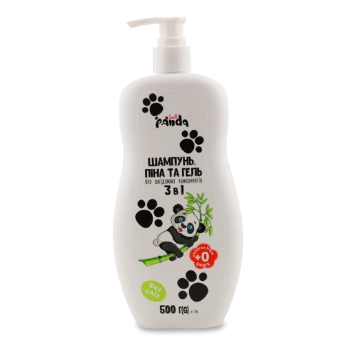 Дитячий Шампунь Піна та Гель 3в1 Без Сліз, 500г, з Дозатором Small Panda