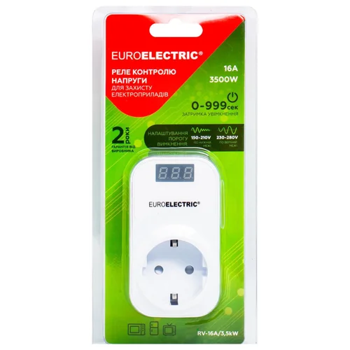 Реле контролю напруги Euroelectric 16А 3,5кВт