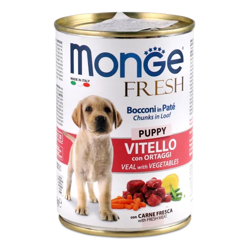 Корм Консервований Для Цуценят З Телятиною Та Овочами Fresh Monge З/б 400г