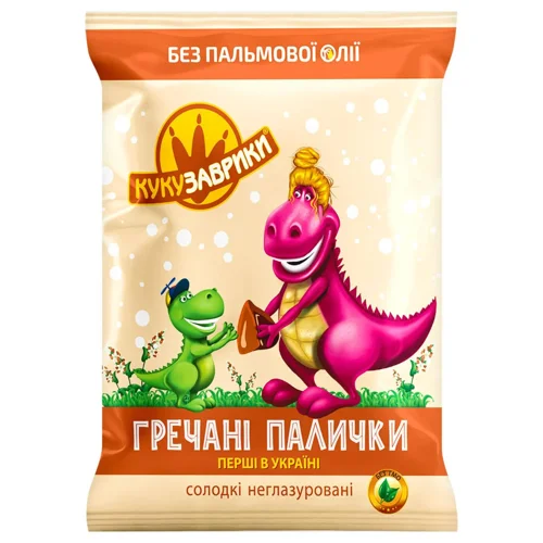 Палички гречані Кукузаврики солодкі неглазуровані 50г