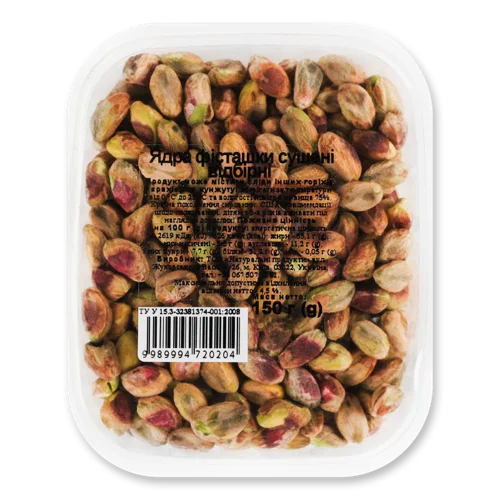 Фісташки Ядра Сушені Вищого Ґатунку, ТОВ Натуральні Продукти, п/у 150г
