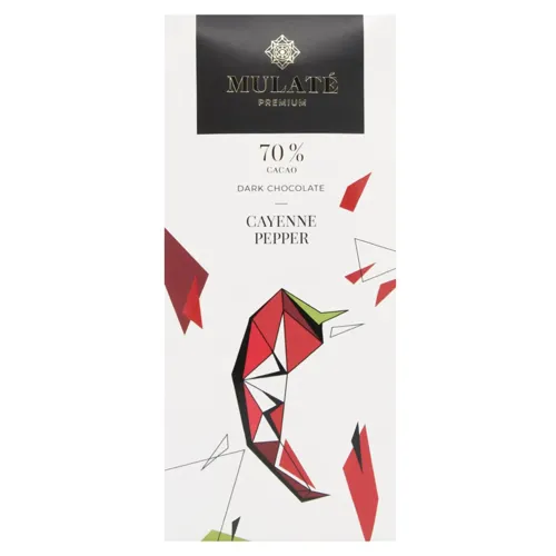 Шоколад чорний Mulate Premium з каєнським перцем 70%, 90г